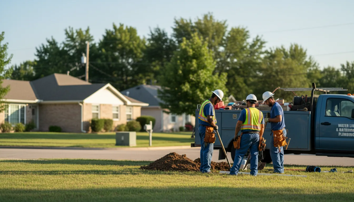 Residential water line and bathroom plumbing service in Rosston, OK